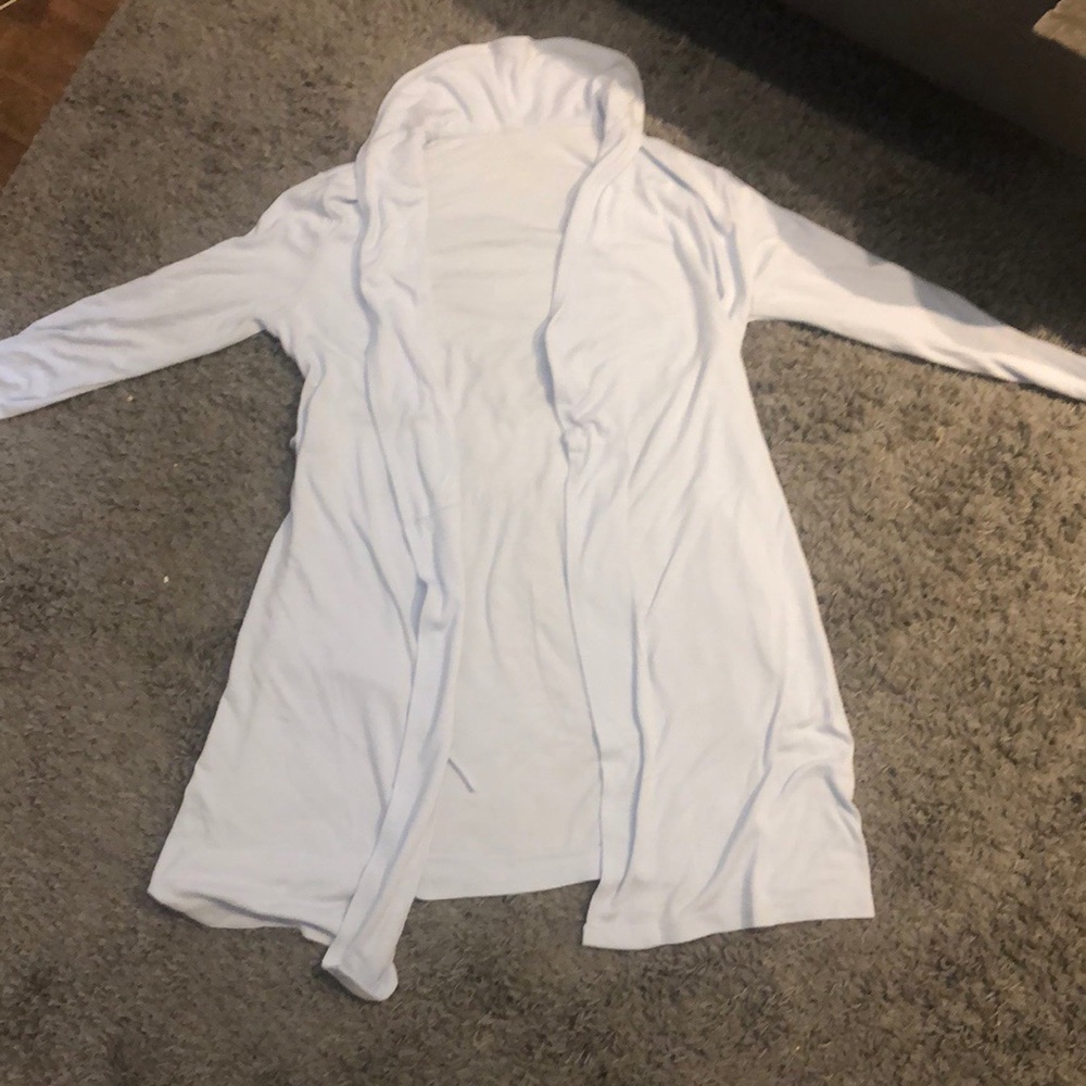 light blue bath robe
